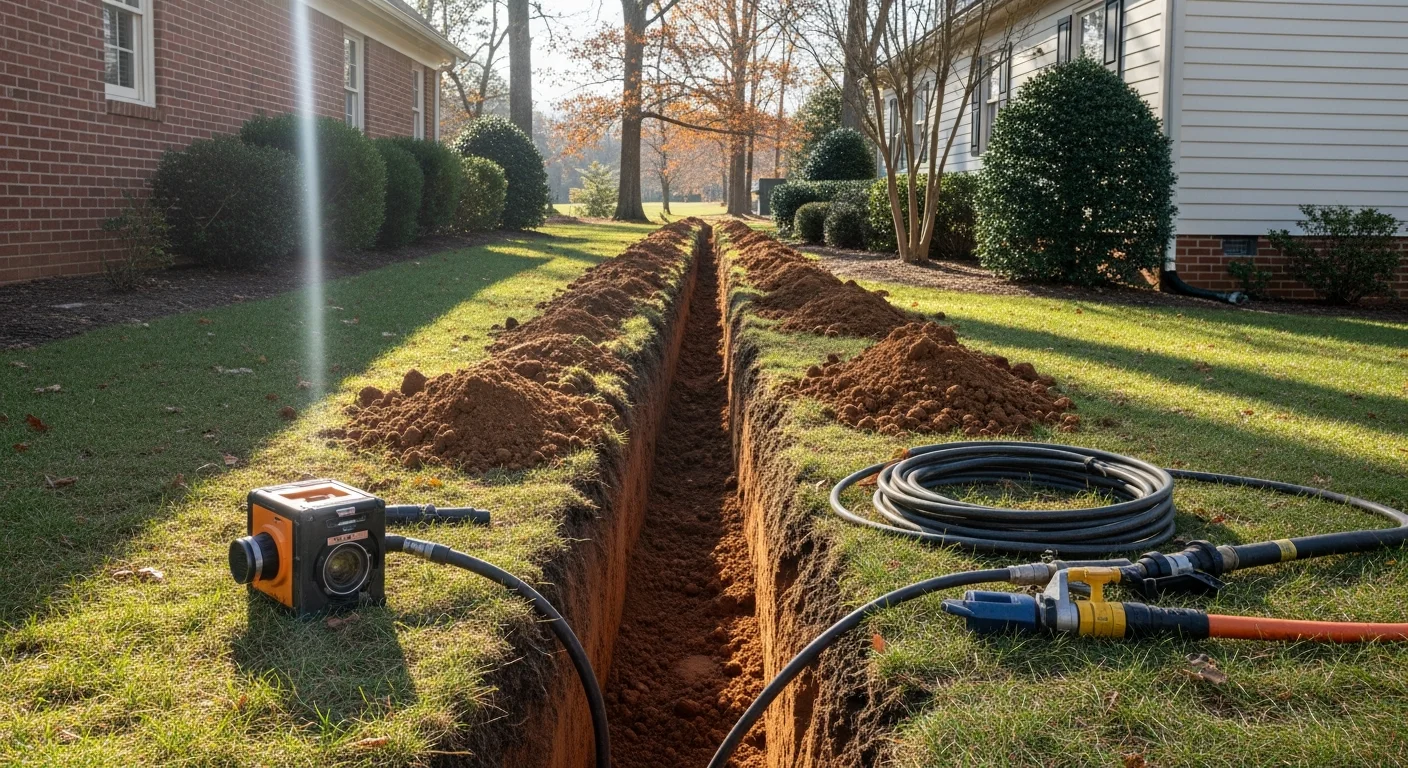 Sewer line repair and replacement work