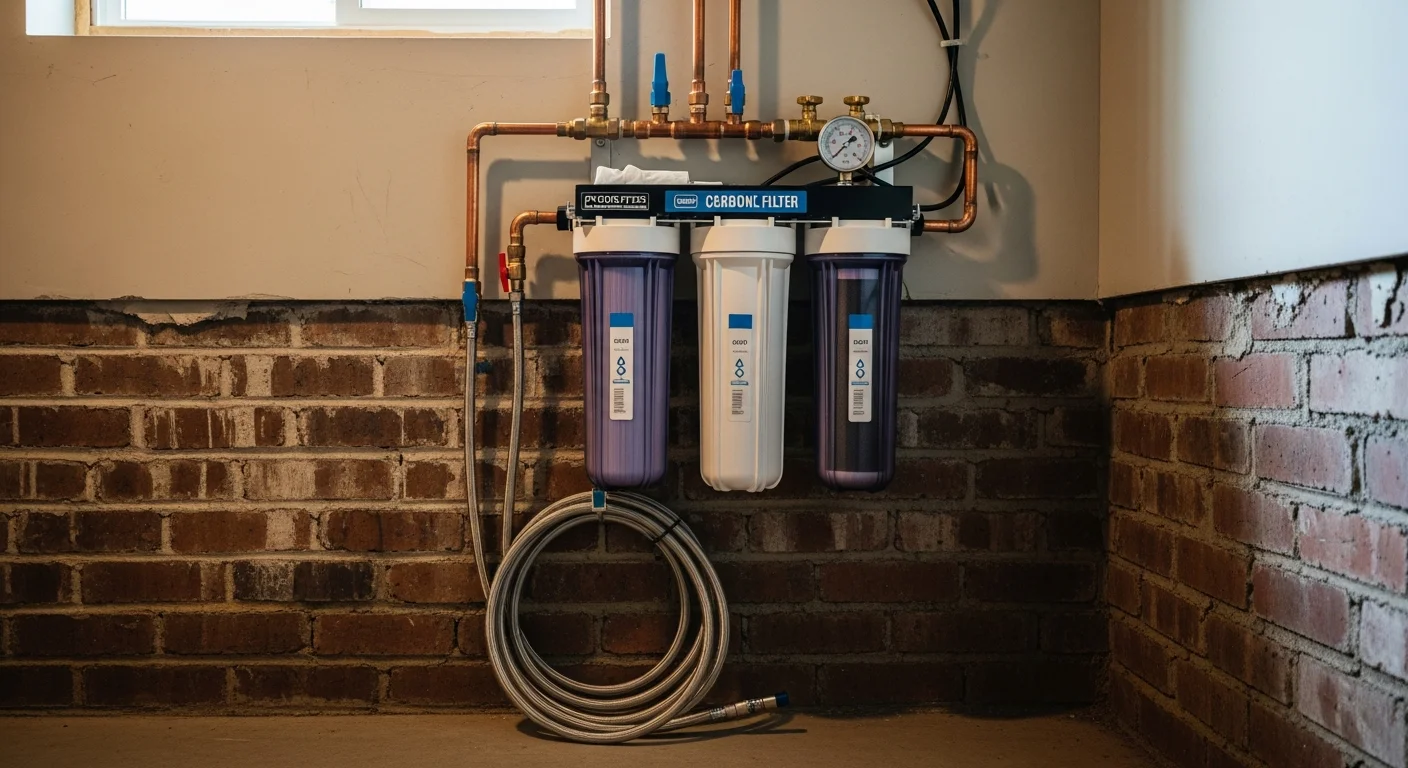 Water filtration system and well pump equipment installation