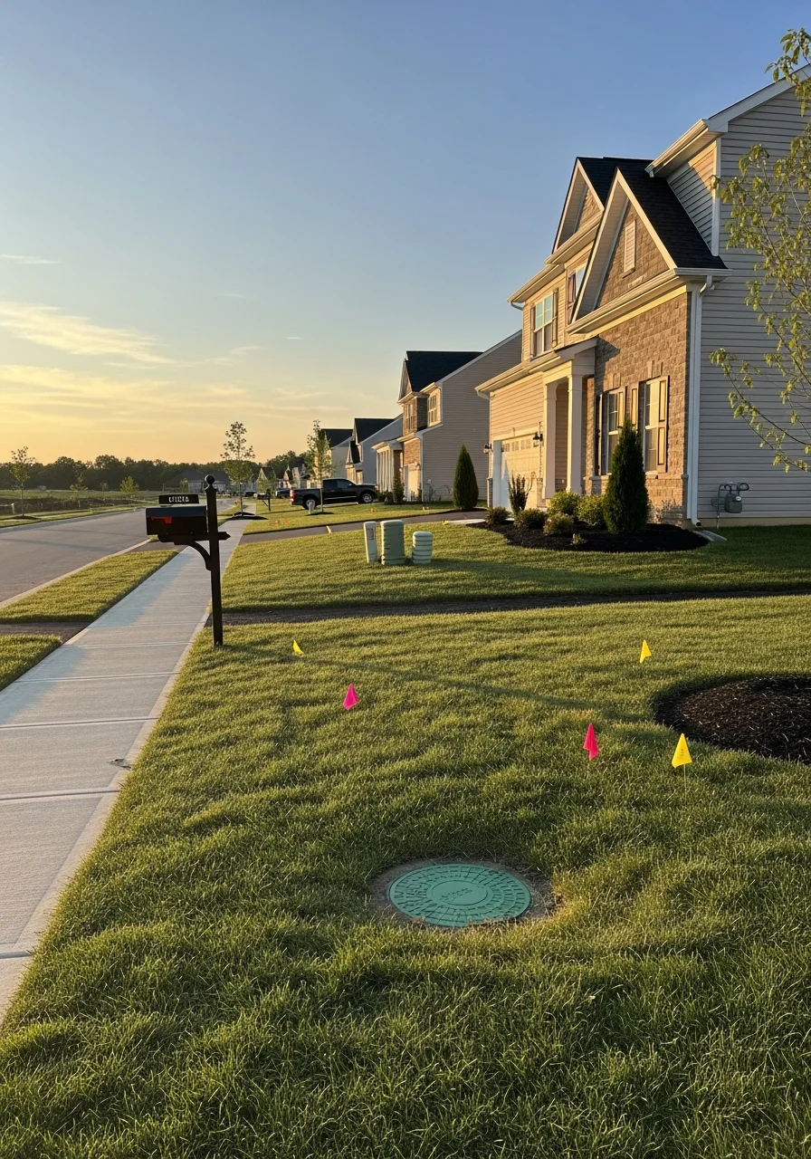 Modern residential community in Prince William County with new construction homes and landscaping.